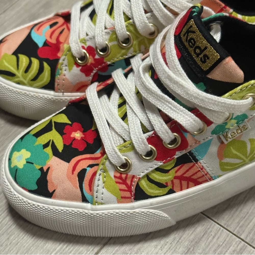 Keds Kids Tropical Like New Colorful Floral Sneakers Size 4 — image 3 of 8